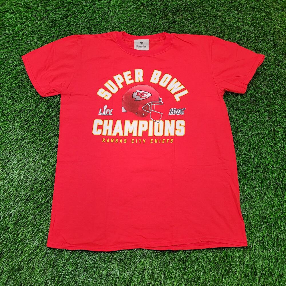 Official Fanatics KC Chiefs Super Bowl LIV Champions T-Shirt Medium (Tag L)
